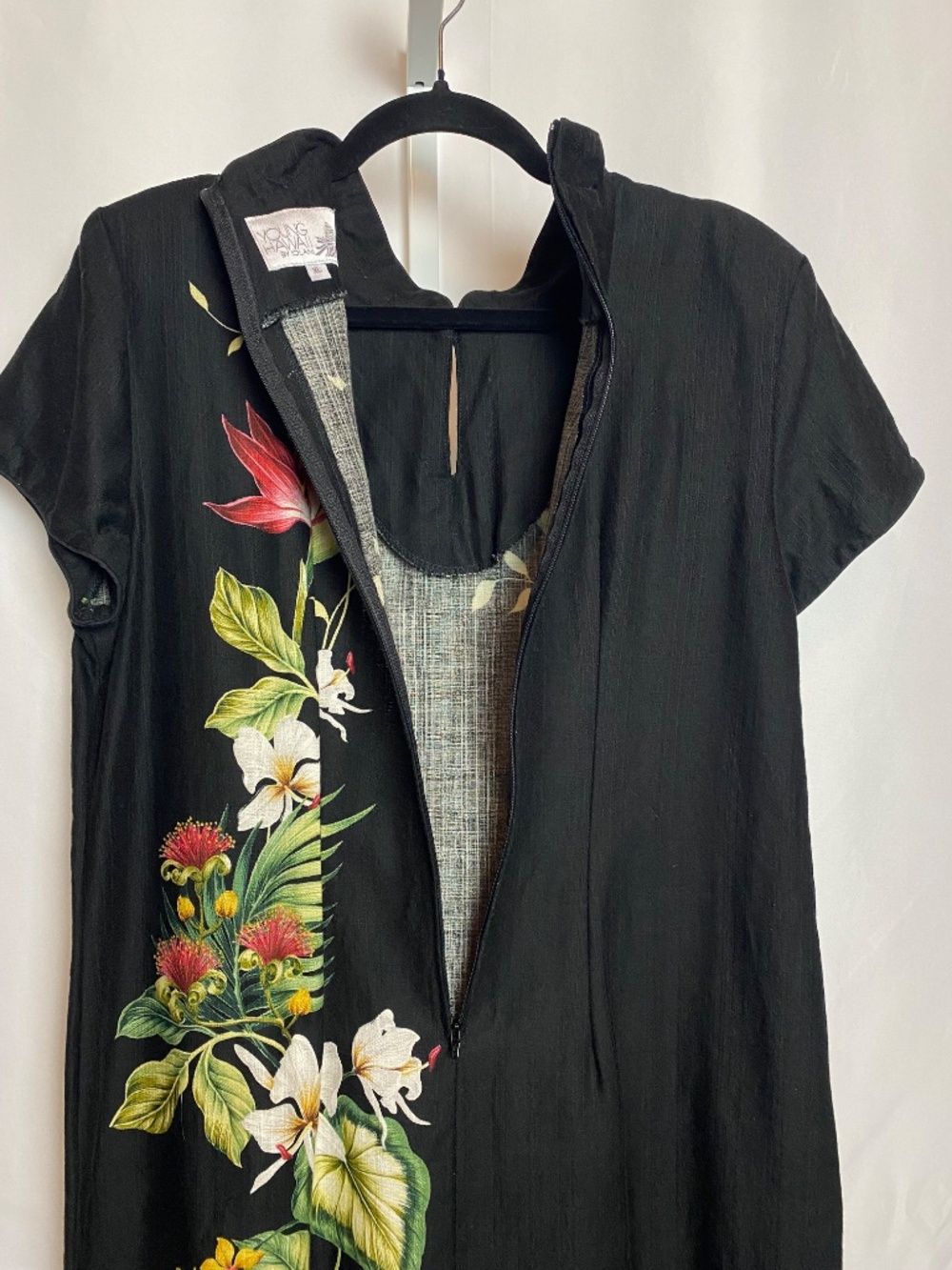 Vintage Young Hawaii by Iolani Tropical Print Maxi Dress with Side Slits XL - Picture 11 of 13